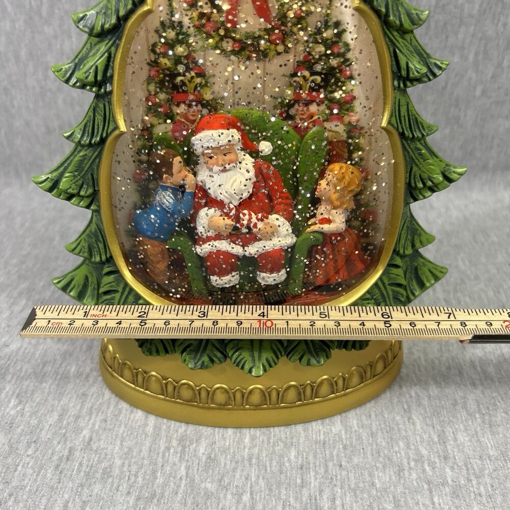 Holiday Traditions Illuminated Glitter Tree Santa Snow Globe Christmas-Works! - Picture 16 of 16